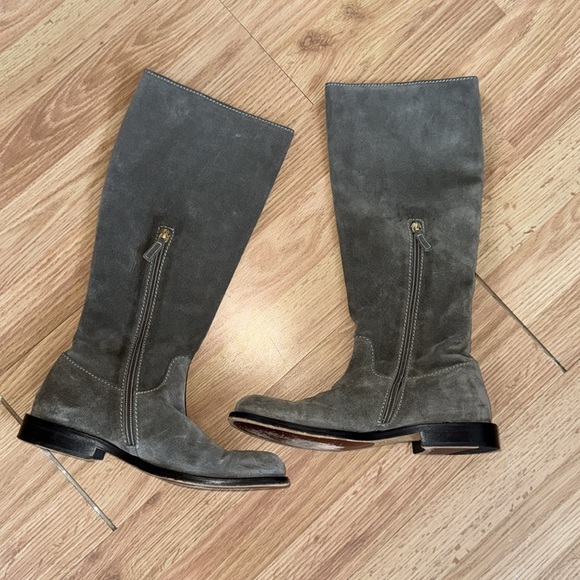 Moschino Grey Suede Knee High Boots Size 36.5 - Picture 2 of 8